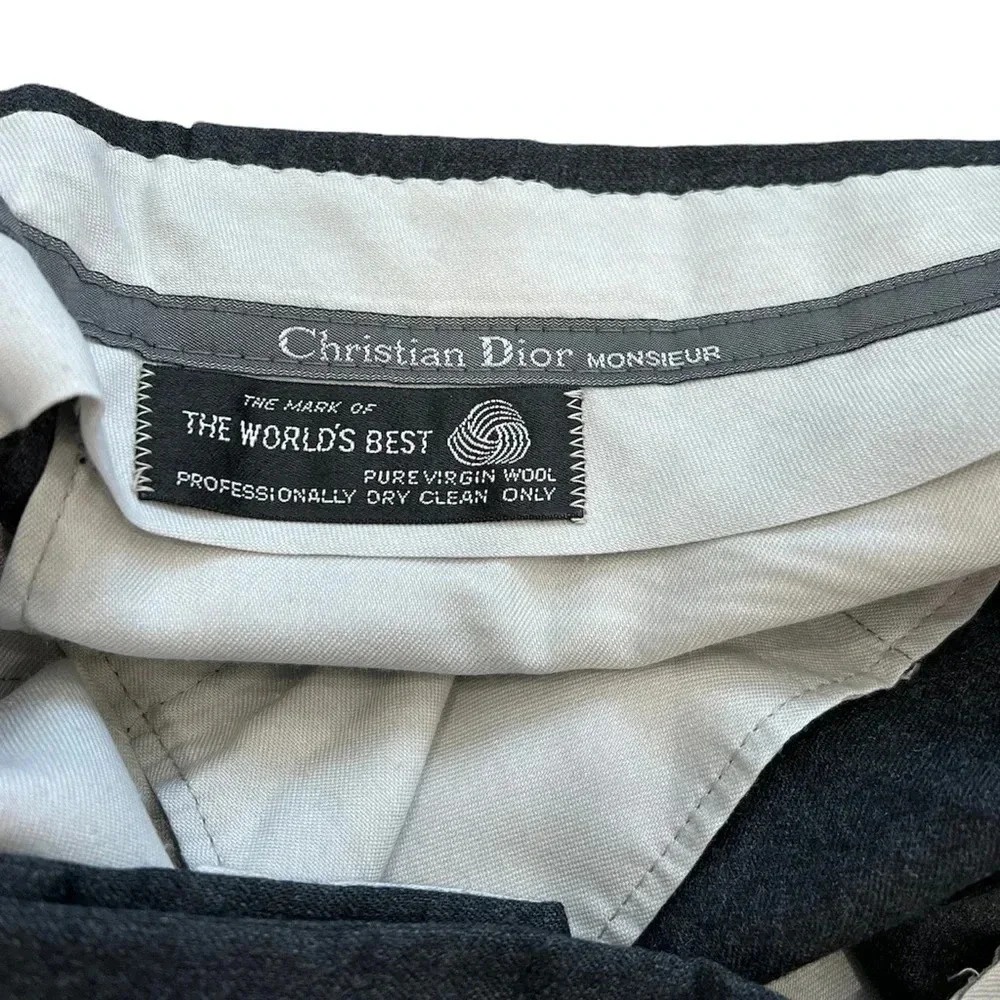 Christian Dior Monsieur Gray Wool Dress Pants 35x33